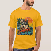 Zomer Energie Husky Duitse T-shirt (Voorkant)