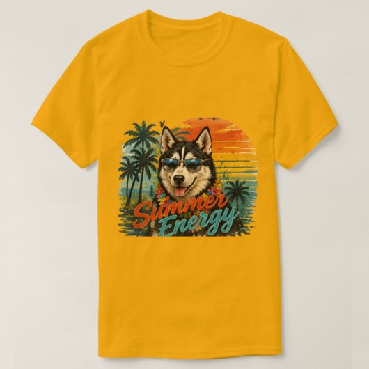 Zomer Energie Husky Duitse T-shirt (Design voorkant)