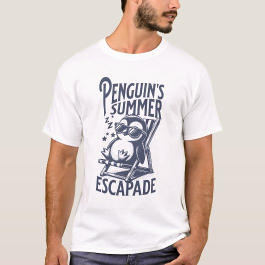 Zomer escapade van de pinguïn t-shirt (Voorkant)