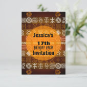 Zomer Etnische 17e Verjaardag Uitnodiging (Staand voorkant)