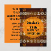 Zomer Etnische 17e Verjaardag Uitnodiging (Voorkant / Achterkant)