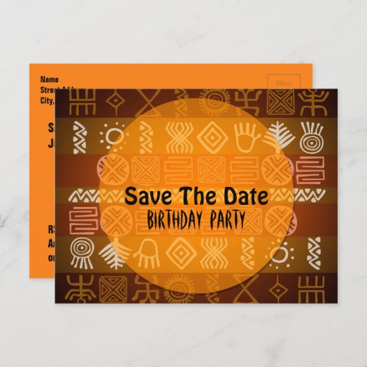 Zomer Etnische 18e Verjaardag Save the Date Aankondigingskaart (Voorkant / Achterkant)