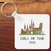  ZOMER EUROPA VAKANTIE MEISJES OP TOUR SLEUTELHANGER (Voorkant)