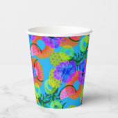 Zomer exotische vruchten papieren bekers (Achterkant)