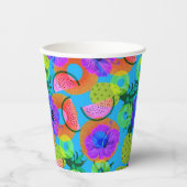 Zomer exotische vruchten papieren bekers (Voorkant)