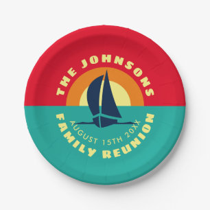 Zomer familie reünie meerfeest aangepaste naam papieren bordje