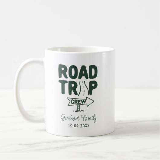 Zomer Familie Road Trip Typografie Keepsake Koffiemok (Links)