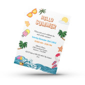 Zomer familie strand zwembad feest kaart