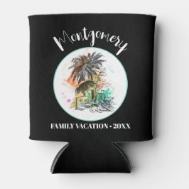 Zomer Familie Vakantie Zwart Blikjeskoeler