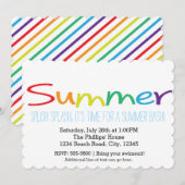 ZOMER Feest Typografie Regenboog Feest Uitnodiging (Voorkant / Achterkant)