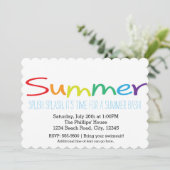 ZOMER Feest Typografie Regenboog Feest Uitnodiging (Staand voorkant)