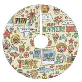 Zomer Feestdagen Reizen Doodle Set Kerstboom Rok (Voorkant)