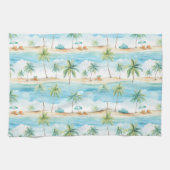 Zomer Feestdagen Strand Palmbomen - Theedoek (Horizontaal)