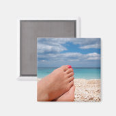 Zomer feestdagen vierkante magneet (Voorkant / Achterkant)