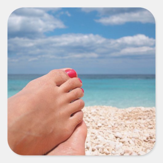 Zomer feestdagen vierkante sticker (Voorkant)