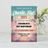 Zomer Festival Verjaardag Party Uitnodiging (Staand voorkant)