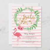 Zomer Flamingo Baby Shower uitnodiging (Voorkant)