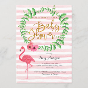 Zomer Flamingo Baby Shower uitnodiging
