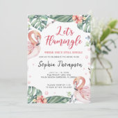 Zomer Flamingo Bachelorette Party Uitnodiging (Staand voorkant)