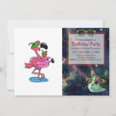 Zomer Flamingo cartoon | kies achtergrondkleur Kaart (Voorkant)