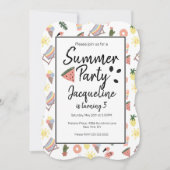 Zomer Flamingo Hand Getekende Doodles Kaart (Voorkant)