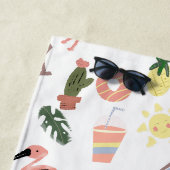 Zomer Flamingo Hand Getekende Doodles Strandlaken (In situ)