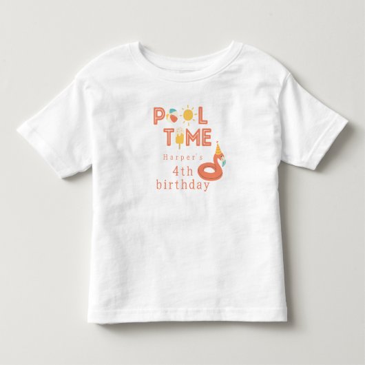 zomer flamingo ijslolly kids verjaardag zwembad fe kinder shirts (Voorkant)