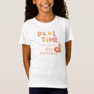 zomer flamingo ijslolly kids verjaardag zwembad fe t-shirt