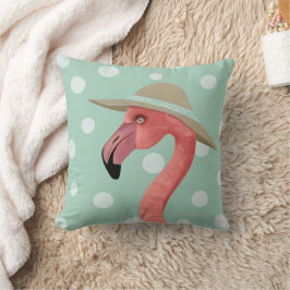 Zomer Flamingo Polka Dots | grillig dier Kussen