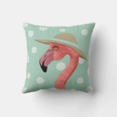 Zomer Flamingo Polka Dots | grillig dier Kussen (Achterkant)