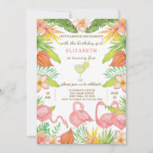 Zomer Flamingo Verjaardag uitnodiging (Voorkant)