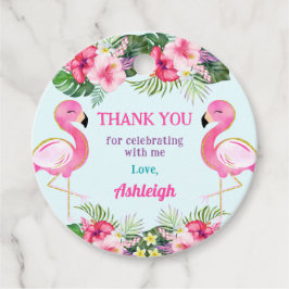 Zomer Flamingo Verjaardagsfeestje Dank u Bedankjes Labels