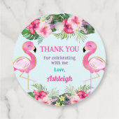 Zomer Flamingo Verjaardagsfeestje Dank u Bedankjes Labels (Achterkant)