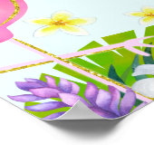 Zomer Flamingo Verjaardagsfeestje Welkomstbord Poster (Hoek)