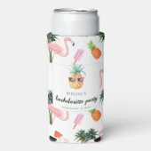Zomer Flamingo Zwembad Party Bachelorette Party Seltzer Blikjeskoeler (Seltzer Voorkant)