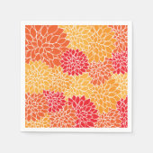 zomer/Floral Red/Oranje/geel Servet (Voorkant)