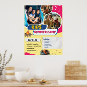 Zomer Flyer voor Kinderen Kamp, Kinderen Bootcamp Poster (Keuken)