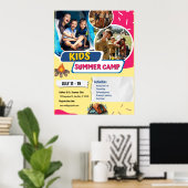 Zomer Flyer voor Kinderen Kamp, Kinderen Bootcamp Poster (Thuiskantoor)