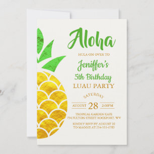 Zomer Folie Goud Geometrische Ananas   Verjaardag  Kaart