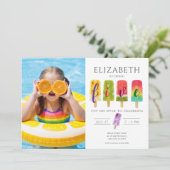 Zomer Foto ijsijsijsje verjaardagsfeestje Kaart (Staand voorkant)