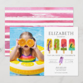 Zomer Foto ijsijsijsje verjaardagsfeestje Kaart (Voorkant / Achterkant)