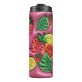 Zomer fruit 3D Opgeblazen Effect Tumbler Thermosbeker (Voorkant)