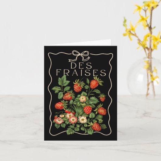 Zomer Fruit Aardbei Coquette Fraise Zomer Ver Kaart (Gele Bloem)