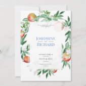 Zomer Fruit border, huwelijksuitnodiging Kaart (Voorkant)