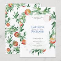 Zomer Fruit border, huwelijksuitnodiging