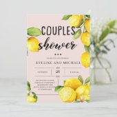 Zomer fruit citroen citrus koppels douche kaart (Staand voorkant)