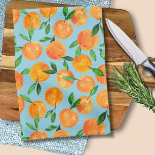Zomer fruit citrus sinaasappels patroon theedoek