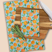 Zomer fruit citrus sinaasappels patroon theedoek