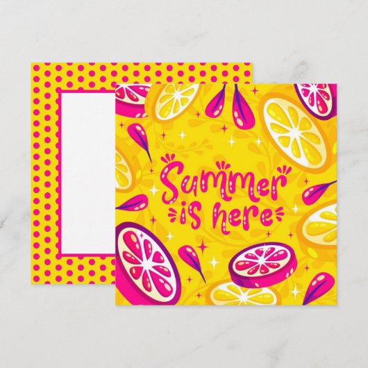 Zomer Fruit Citrus Wenskaart (Voorkant / Achterkant)