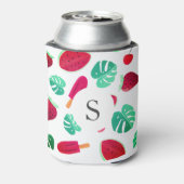 Zomer Fruit & Palmblad | Monogram Blikjeskoeler (Blikje Achterkant)